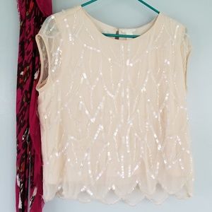 Blush Pink Sequin Blouse
